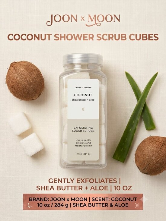 Joon x Moon Other - Joon x Moon Coconut Exfoliating Sugar Scrub Cubes shea butter + aloe 10 oz 18 ct